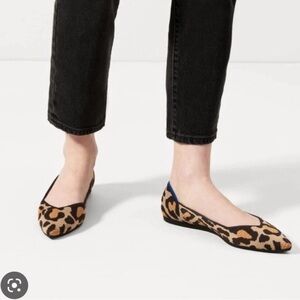 Rothys The Point Big Cat Print Slip on Pointed Toe Shoes Womens